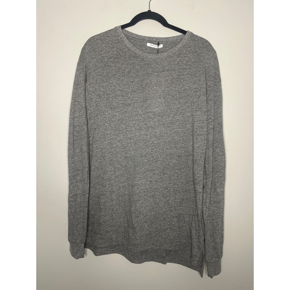 NWT John Elliott L/S Classic Mercer Tee Grey Long Sleeve Top Main Line Large